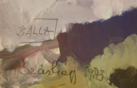 BALLA József, Peisaj cu case la Lăzarea, 1983 [2]