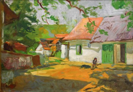 PAINTINGS - Unidentified AUTHOR, Rural Landscape with Houses