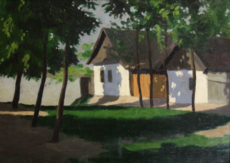 MACALIK Alfréd, Peisaj cu case la Szolnok, 1917 [0]
