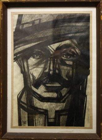 AUTOR neidentificat, Portret de bărbat cu pălărie,1985 [2]
