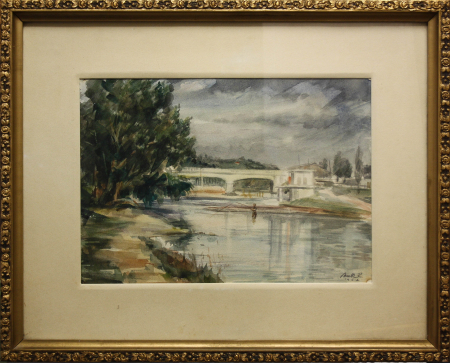 MOTTL Román, Landscape with Bridge from Oradea, 1957 [3]