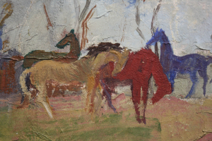 Traian GOGA, Peisaj cu cai, 1976 [1]