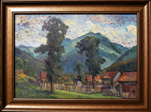 István INCZE, Peisaj cu sat montan, 1966 [1]