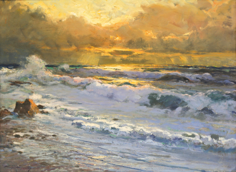 PAINTINGS - KÁRPÁTHY Jenö, Marine Sunset