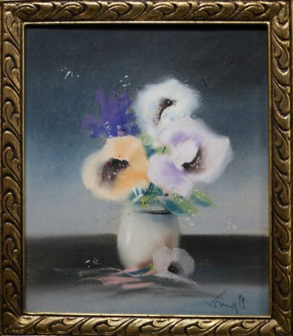 Marin GRUIA, Natură statică cu flori în albă roșie, 1999 [1]