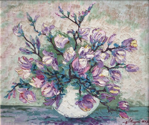 PICTURĂ - MEGYESI Lucreția, Natură statică cu magnolii, 1997