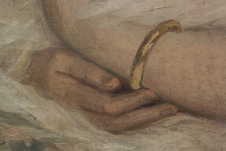 OLEJNIK Janka, Portret de doamnă cu blană albă și colier de perle [3]