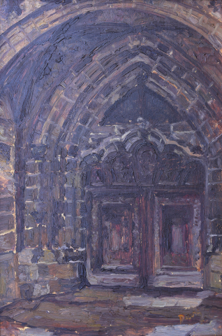 PAINTINGS - Unidentified AUTHOR,The portal of the Black Church in Brașov