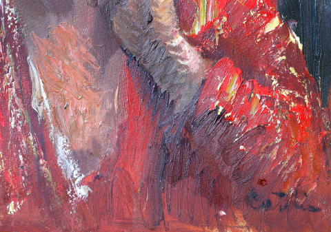 Theodor CATELIU,  Portrait of  Woman  in Red Dress [1]