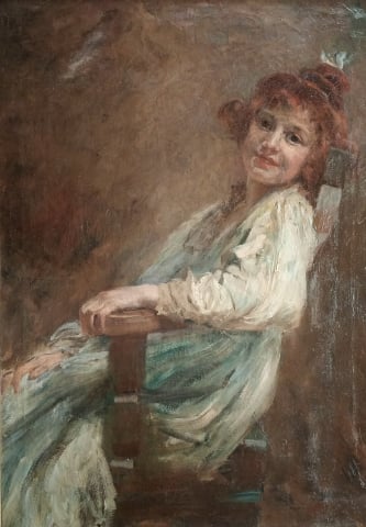 PICTURĂ - VAJDA Zsigmond, Tânără odihnindu-se