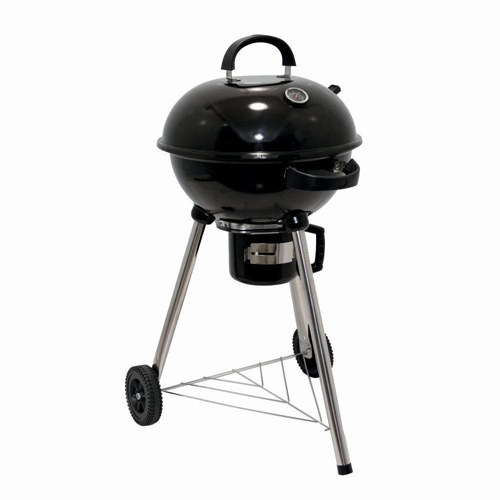 Gratar pe carbuni KLUGMEISTER YH22018K, material otel, cu capac si roti de deplasare, inaltime gatire 73 cm, dimensiuni 52x56x96 cm [1]