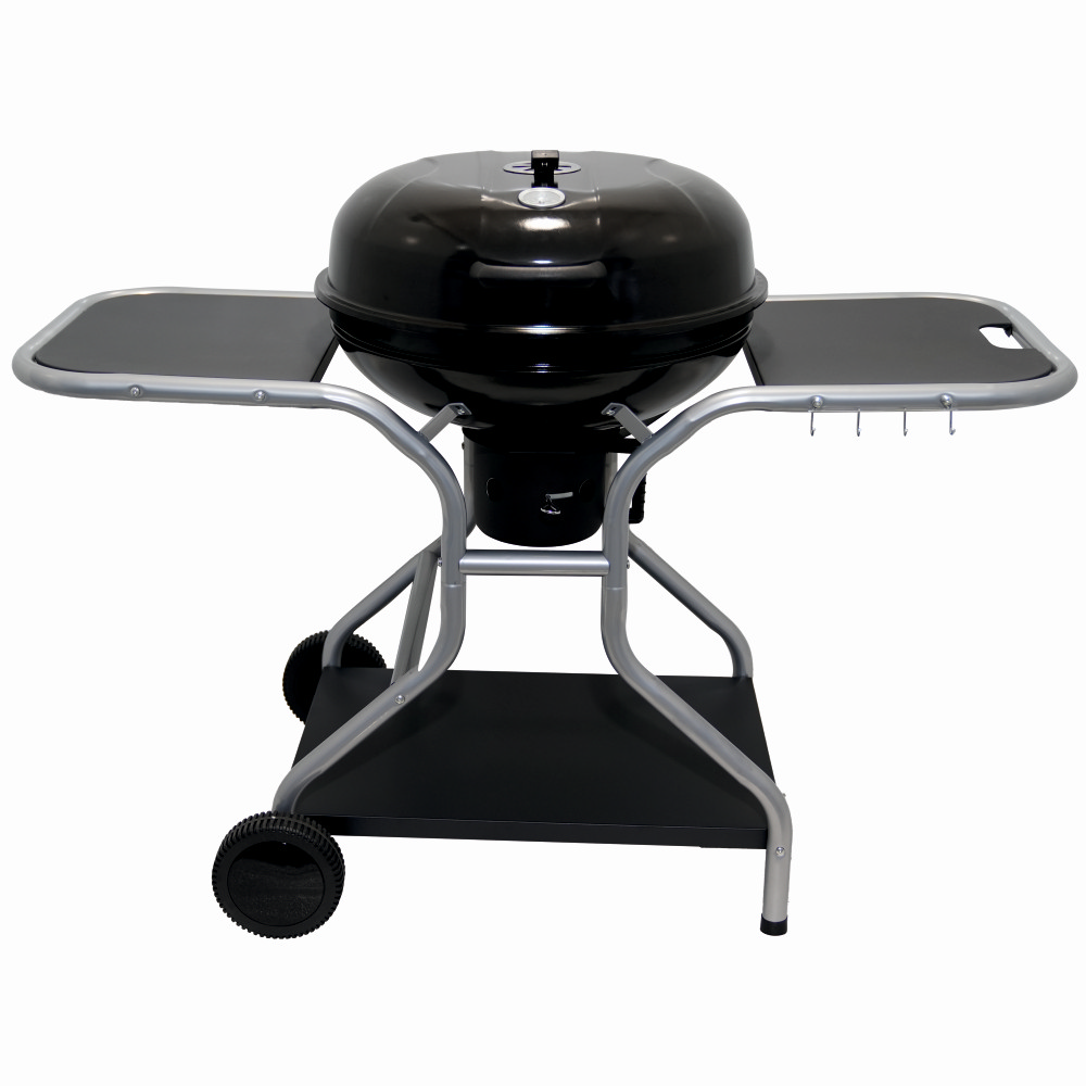 Gratare cu carbuni - Gratar pe carbuni KLUGMEISTER KY22020T, material otel, cu capac si roti de deplasare, inaltime gatire 78 cm, dimensiuni 133x67x98 cm