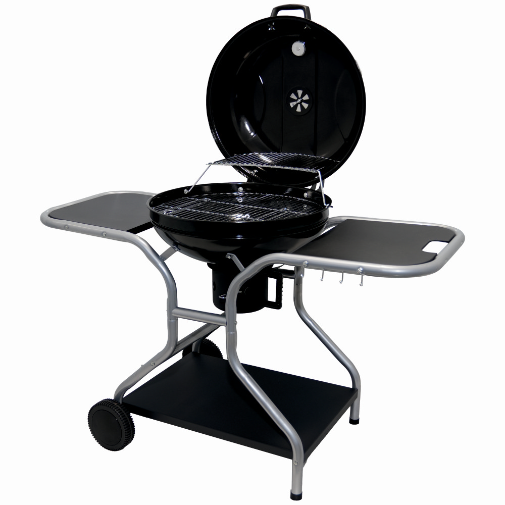 Gratar pe carbuni KLUGMEISTER KY22020T, material otel, cu capac si roti de deplasare, inaltime gatire 78 cm, dimensiuni 133x67x98 cm [2]