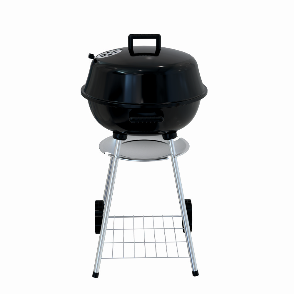 Gratar pe carbuni KLUGMEISTER KY22018A, material otel, cu capac si roti de deplasare, diametru gatire 54 cm, inaltime gatire 78 cm [1]