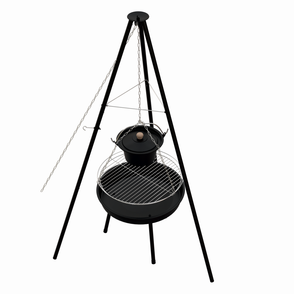 Gratare cu carbuni - Gratar pe carbuni KLUGMEISTER KY23020A, material otel, suspendat, cu trepied, diametru 49 cm