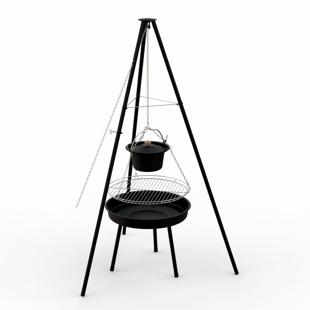 Gratar pe carbuni KLUGMEISTER KY23020A, material otel, suspendat, cu trepied, diametru 49 cm [2]