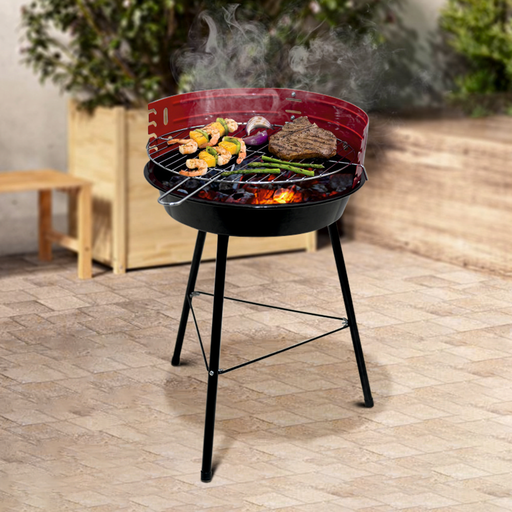 Gratar pe carbuni KLUGMEISTER KY23014, material otel, circular, portabil, inaltime gatire 53 cm, diametru gratar 33 cm [4]