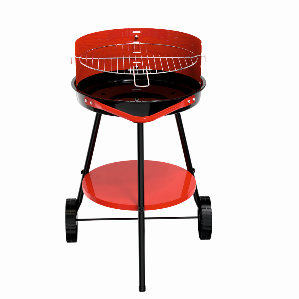 Gratar pe carbuni KLUGMEISTER KY23016A, material otel, circular, portabil, inaltime gatire 59-69 cm, cu roti deplasare [2]