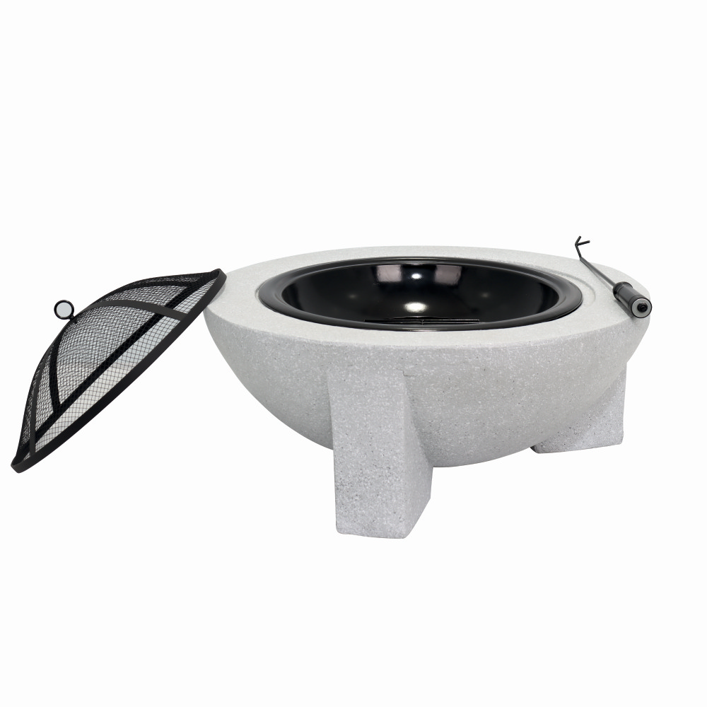 Semineu pentru terasa KLUGMEISTER KY7347FP, material otel cu baza din oxid de magneziu, dimensiuni 73x73x46 cm [1]