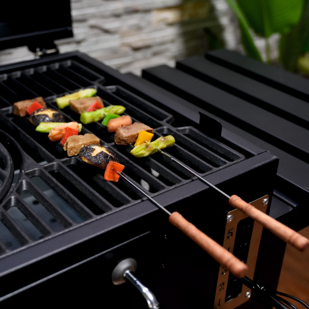 Set frigarui pentru gratar 6 piese KLUGMEISTER KY3931, material inox, maner de lemn [2]