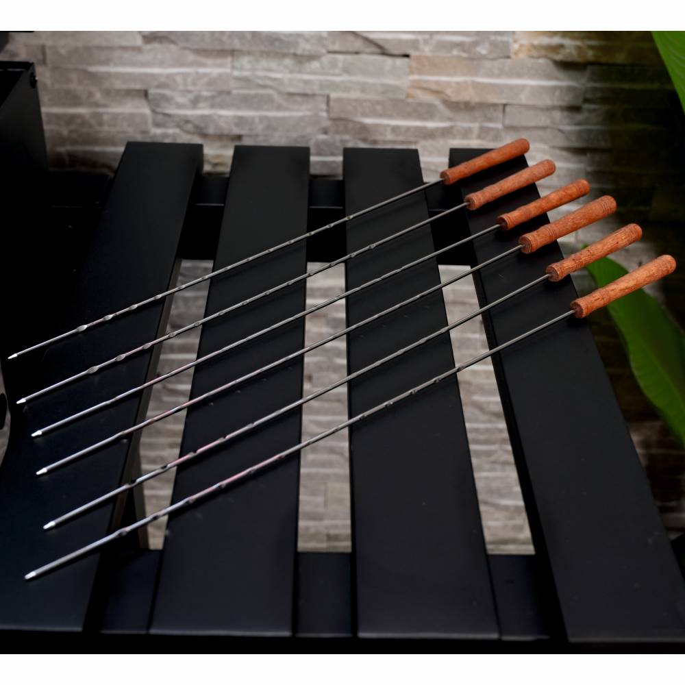 Set frigarui pentru gratar 6 piese KLUGMEISTER KY3931, material inox, maner de lemn [3]