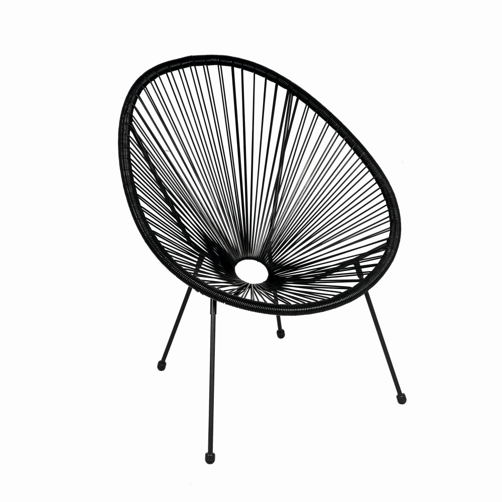 Scaun terasa MESTERINO JFC038 72x74x86 cm, structura din otel, sezut din ratan, culoare neagra [1]