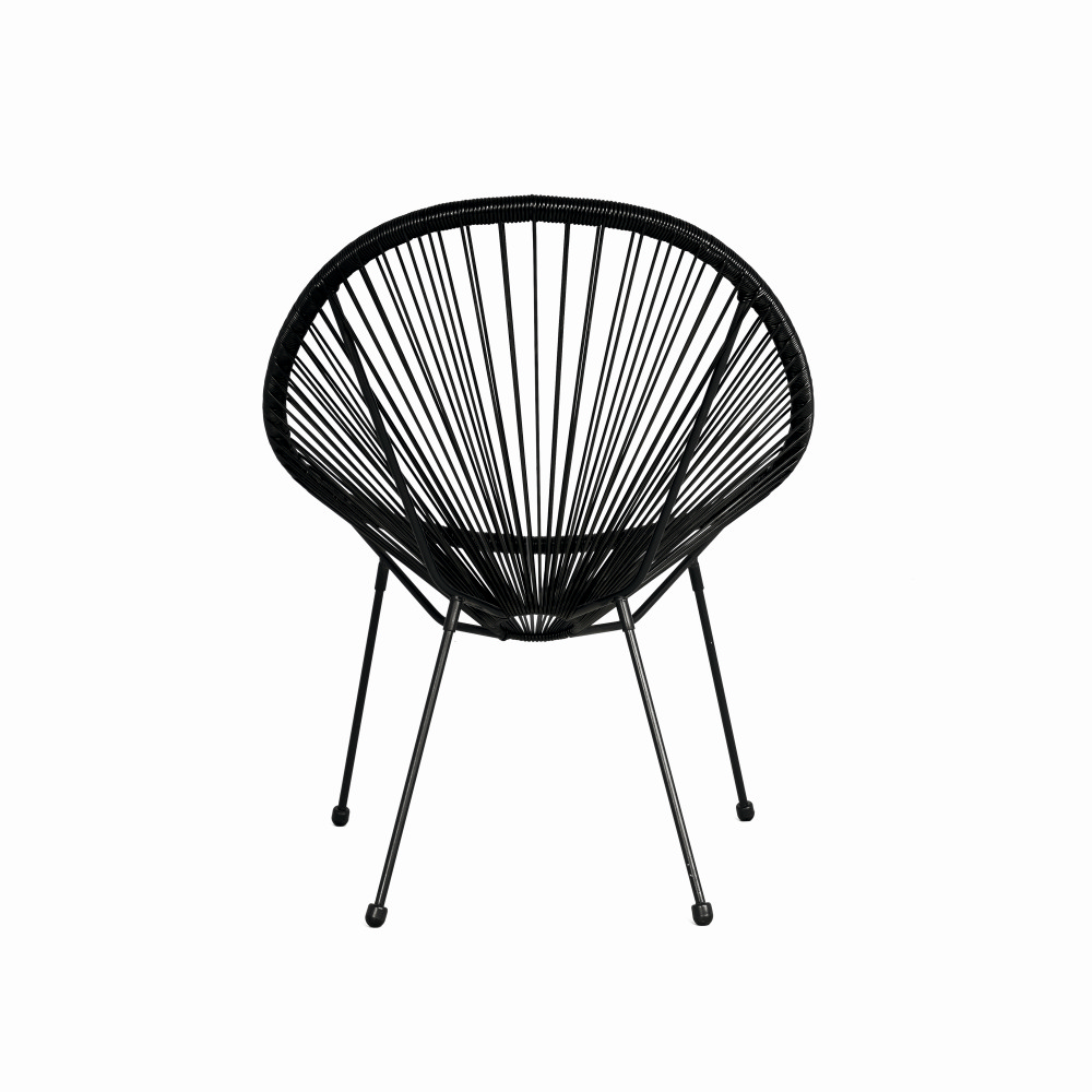 Scaun terasa MESTERINO JFC038 72x74x86 cm, structura din otel, sezut din ratan, culoare neagra [3]