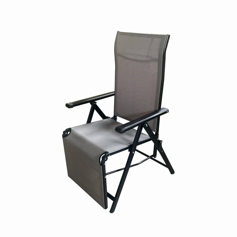 Sezlong pliabil de gradina din otel KLUGMEISTER KJF3792, pliabil, dimensiuni 165x48x115 cm, culoare gri [1]