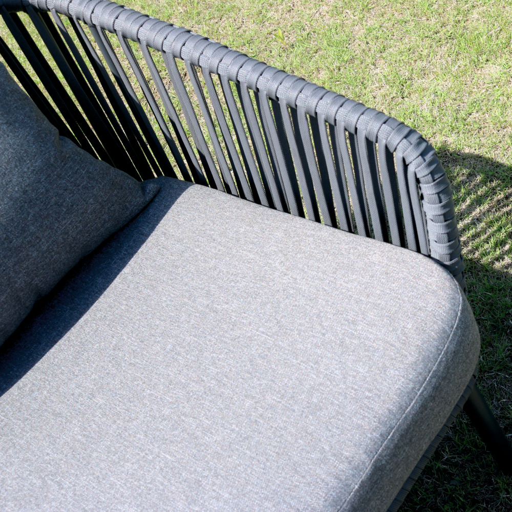 Set mobiler terasa/gradina din aluminiu KLUGMEISTER KJF10537, canapea + doua fotolii + masa din sticla (perne incluse), culoare gri [6]