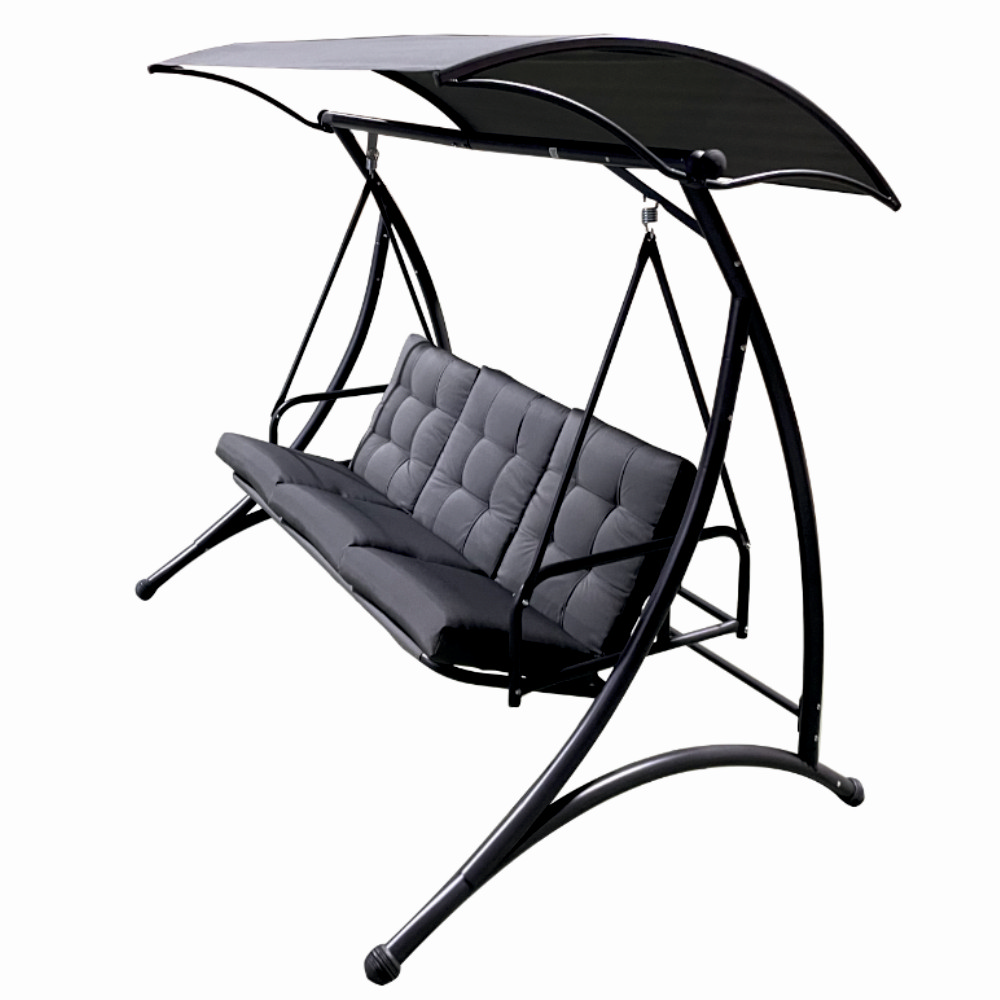 Balansoar pentru terasa/gradina cu acoperis KLUGMEISTER KJF4959, cu perne incluse, dimensiuni 198x133x178 cm, culoare gri [1]