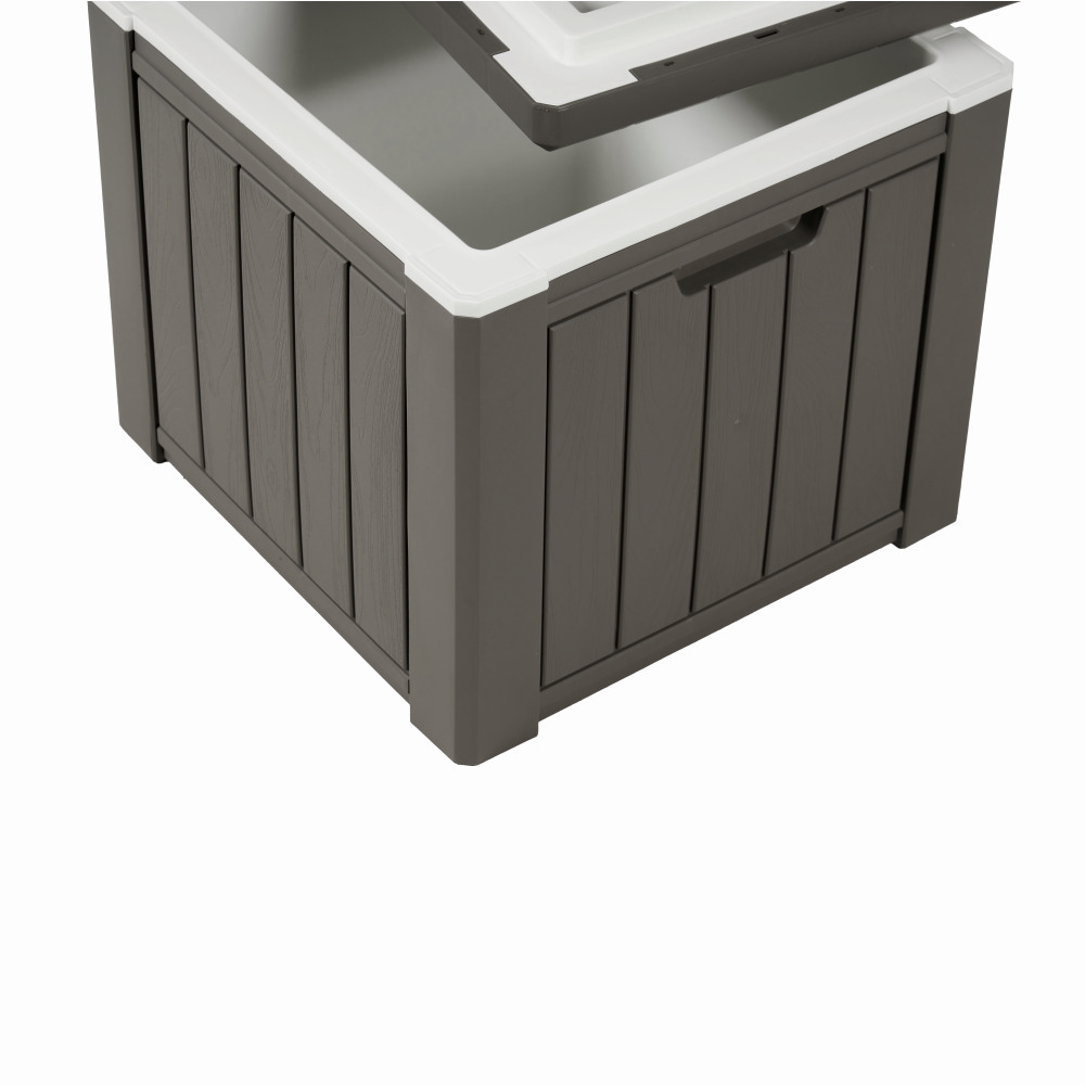 Lada depozitare pentru terasa/gradina din HDPE KLUGMEISTER KJF3146, 42x42x40.1 cm, volum 37 litri, culoare gri [2]