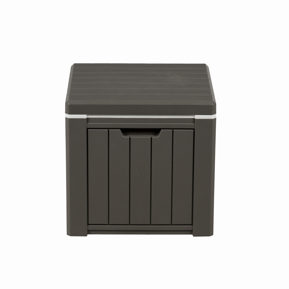 Lada depozitare pentru terasa/gradina din HDPE KLUGMEISTER KJF3146, 42x42x40.1 cm, volum 37 litri, culoare gri [4]