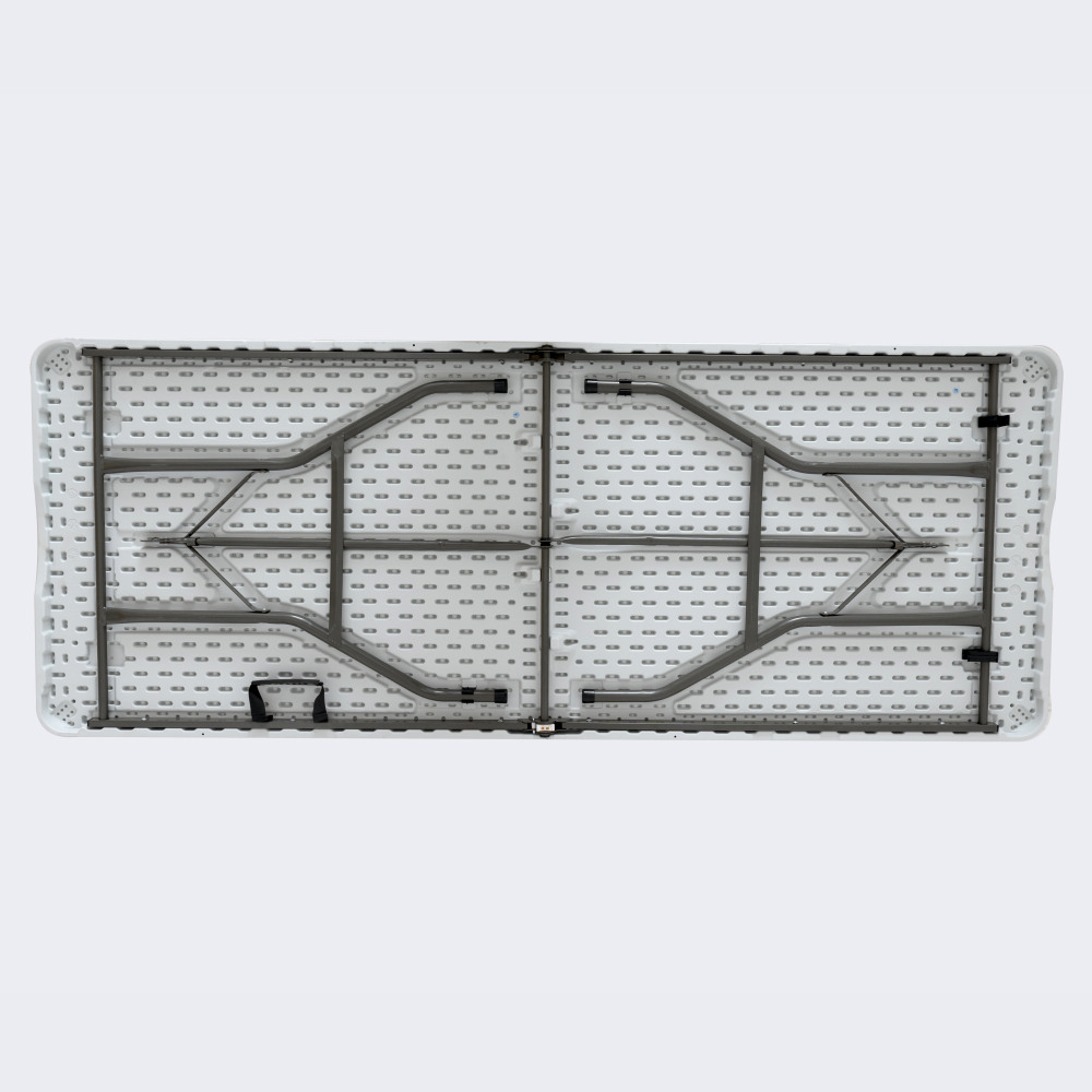 Masa pliabila 4 persoane din otel si HDPE MESTERINO KJC2061,180x70x74 cm, culoare alba [1]