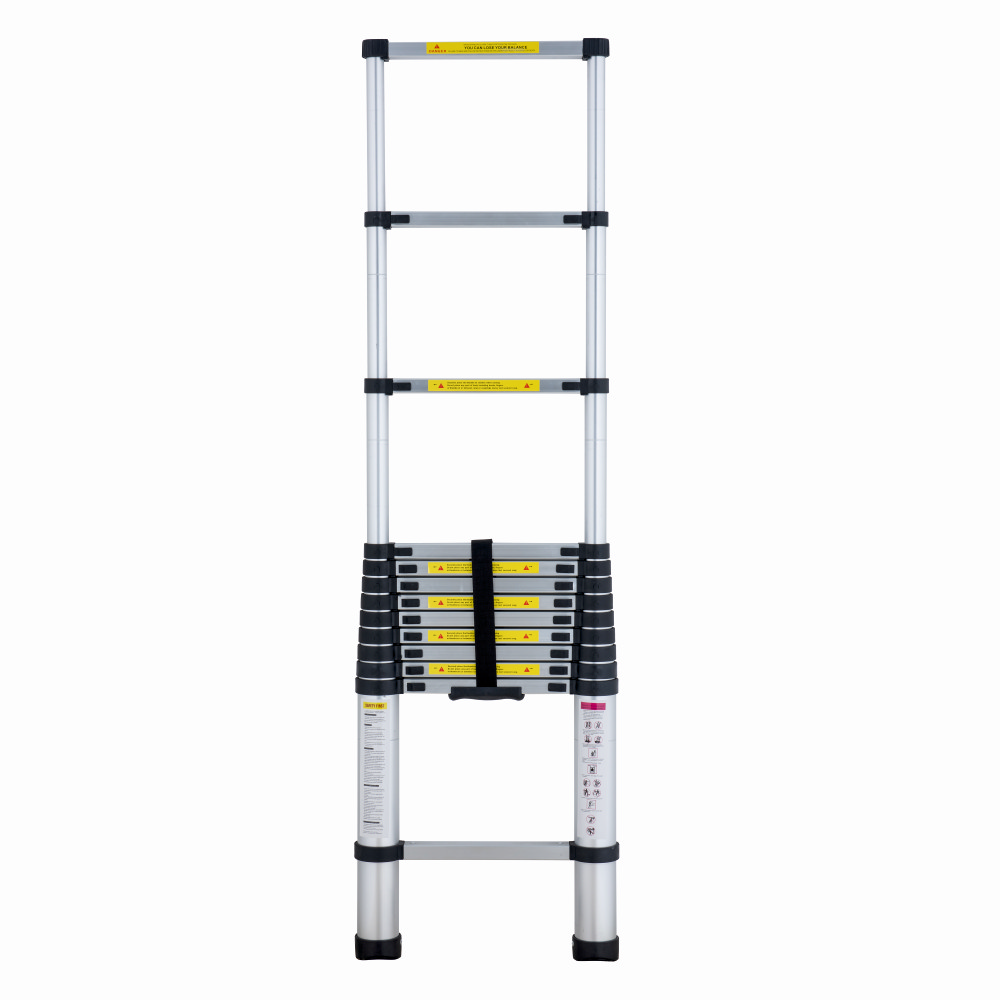 Scari aluminiu / otel - Scara telescopica din aluminiu MESTERINO TOOLS JL-101-3.8, 13 trepte, 3.8 metri, greutate maxima 150 kg