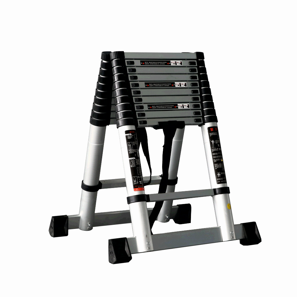 Scari aluminiu / otel - Scara telescopica din aluminiu dubla MESTERINO TOOLS JL-101-2X3.2, 3.2+3.2 metri, 2x11 trepte, greutate maxima 150 kg