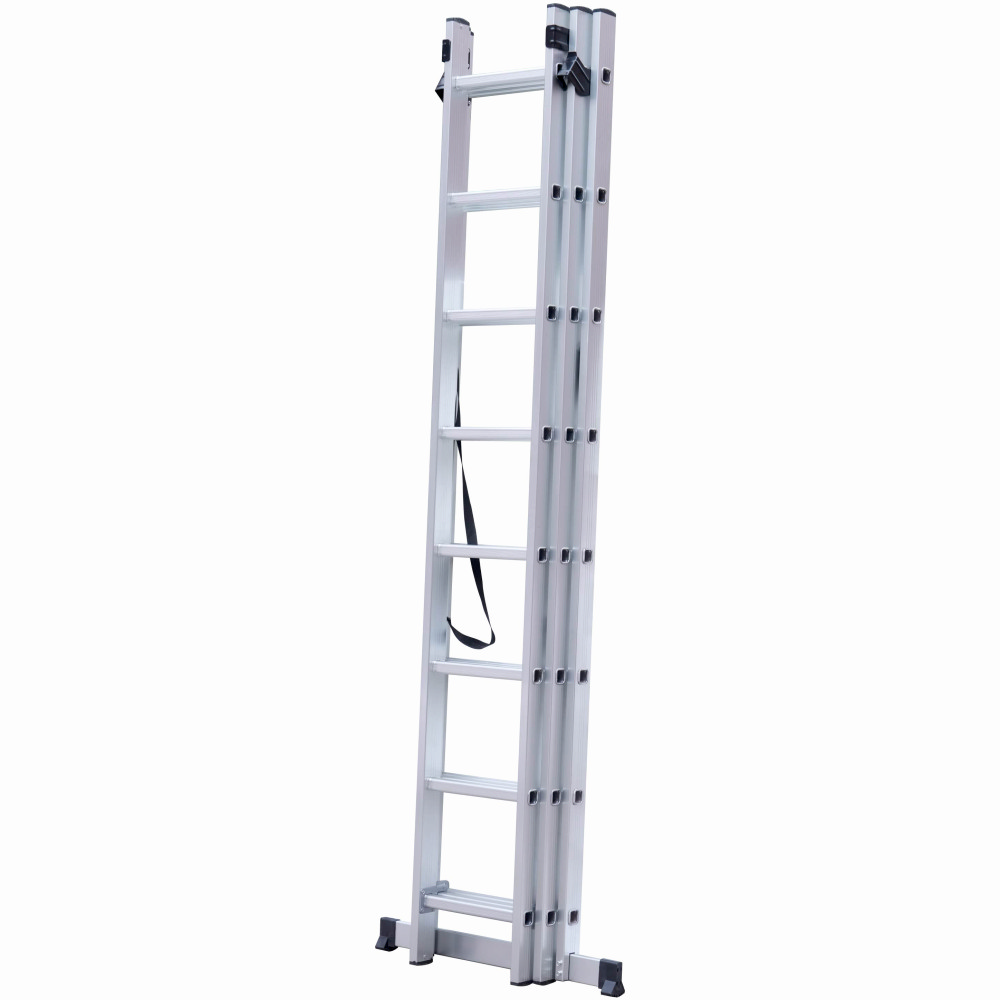 Scari aluminiu / otel - Scara combinata din aluminiu MESTERINO TOOLS JL-207-3X8, 5 metri, 3x8 trepte, greutate maxima 150 kg