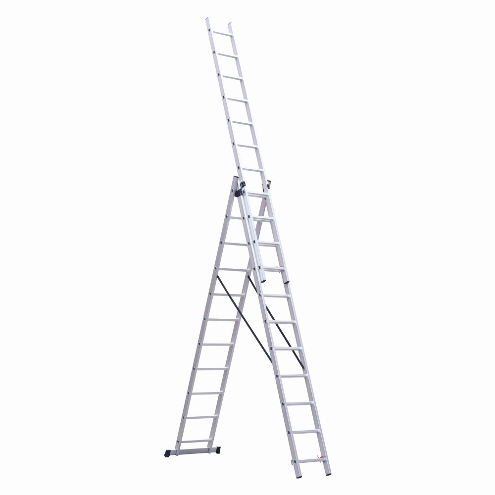 Scara combinata din aluminiu MESTERINO TOOLS JL-207-3X11, 7.6 metri, 3x11 trepte, greutate maxima 150 kg [1]