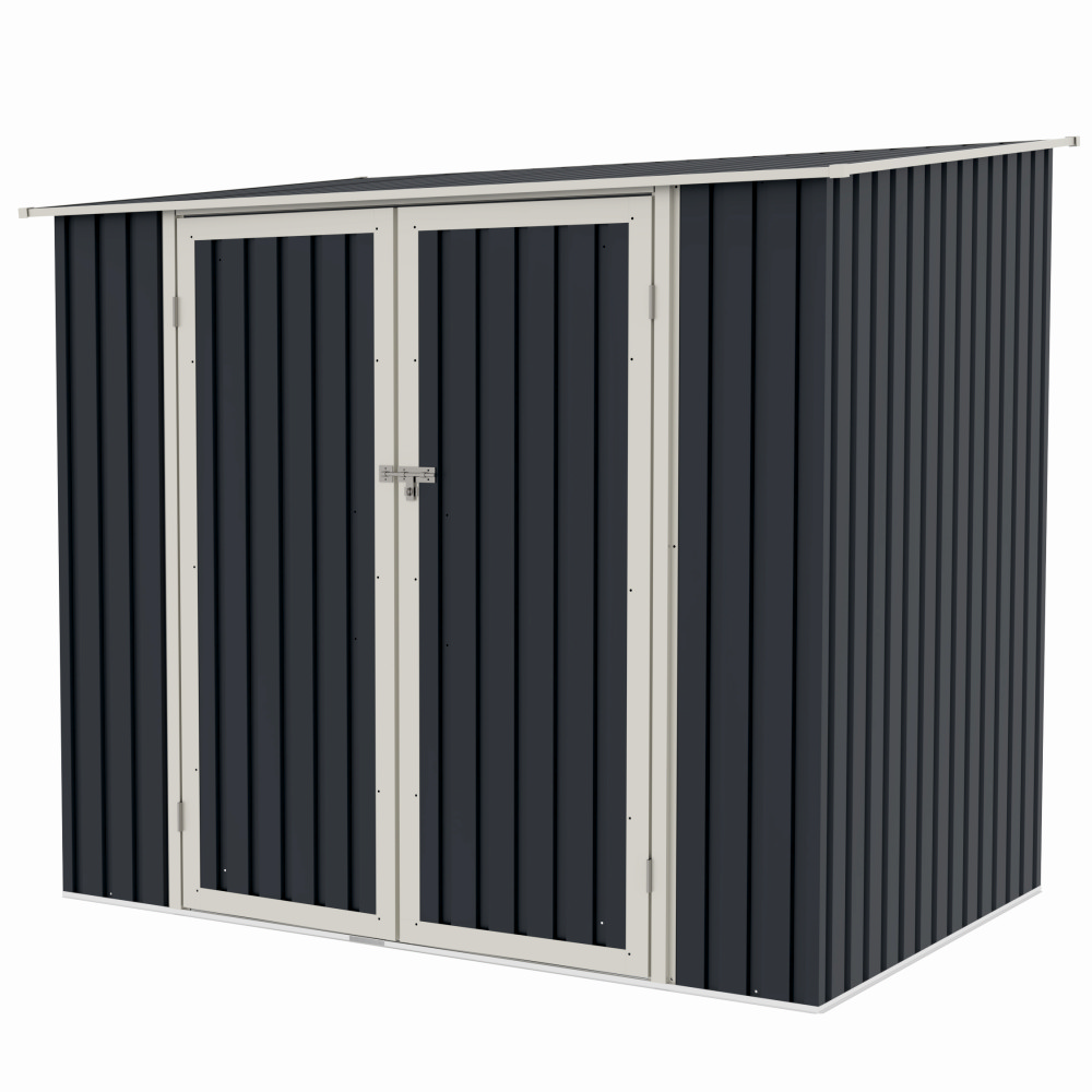 Casuta / magazie de gradina premium metalica, MESTERINO Joy-B, Gri/Bej, dimensiuni 222x149x194 cm, cu usi cu balama si baza metalica [2]