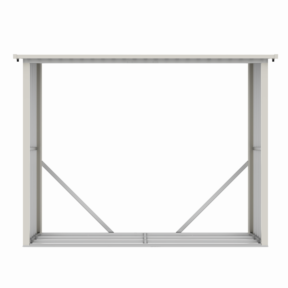 Magazie de lemne, pentru depozitare ideala, din metal zincat vopsit MESTERINO WA-B, Gri/Bej, dimensiuni 242x89x190 cm [1]