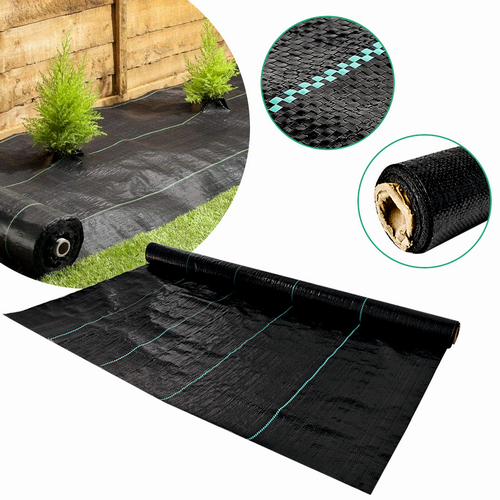 Folie antiburuieni/mulcire din polipropilena, MESTERINO PP1000225, 2 m X 25 m, densitate 100g/mp culoare neagra cu dungi, protectie UV [1]