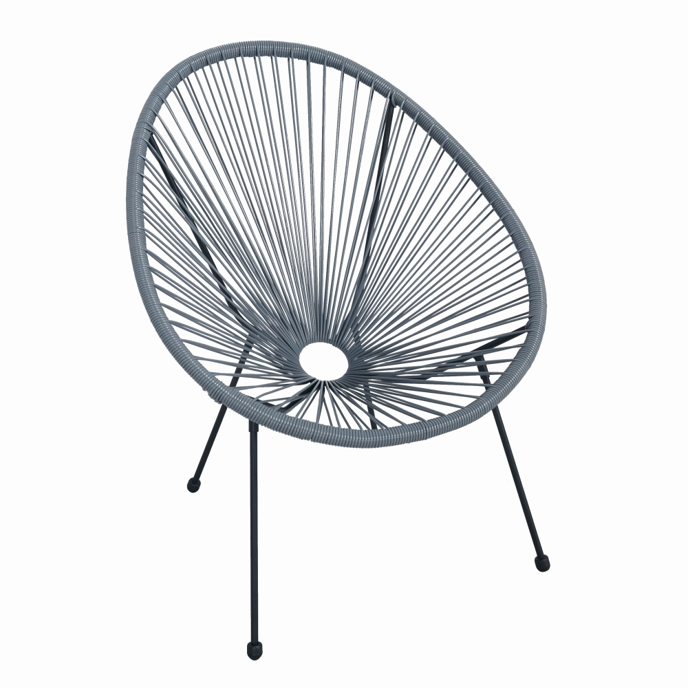 Scaune pentru gradina - Scaun terasa MESTERINO JFC038-DG 72x74x86 cm, structura din otel, sezut din ratan, culoare gri