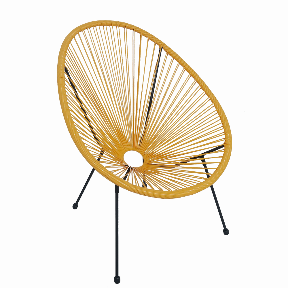 Scaune pentru gradina - Scaun terasa MESTERINO JFC038-O 72x74x86 cm, structura din otel, sezut din ratan, culoare portocalie