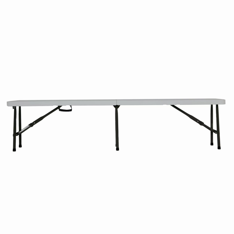 Set masa pliabila 4 persoane din otel cu HDPE 180x70x74 cm + doua banci pliabile din otel si HDPE 183x28x43cm, MESTERINO FURNITURE KJC2061-SET, culoare alba [3]