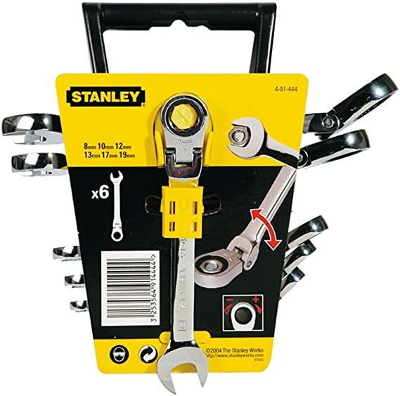 Truse de scule - Stanley 4-91-444 Set 6 chei combinate cu clichet articulate 8, 10, 12, 13, 17, 19 mm