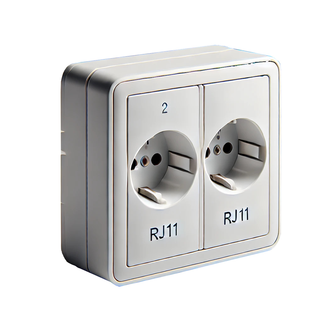 Import - Vimar Priza modulara telefon, dubla distributie, 2xRJ11, alb