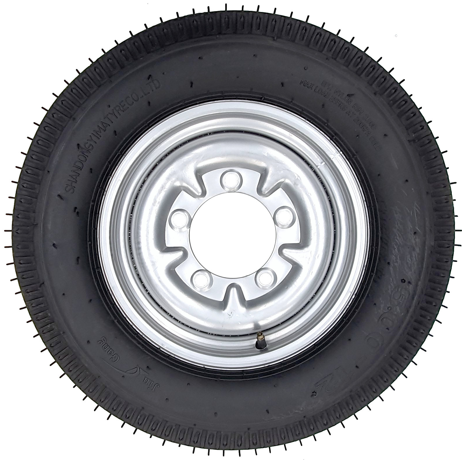 Accesorii utilaje agricole - ProGARDEN Set roti complete 5.00-12, 5 prezoane, profil rutier, RIM3.00B