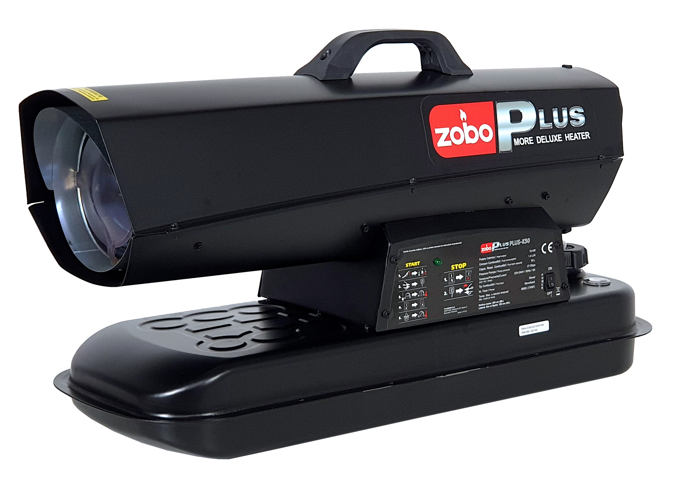 Tunuri de aer cald - Zobo PLUS-K50 Tun de aer cald, ardere directa, 13kW, 230V, 300mc