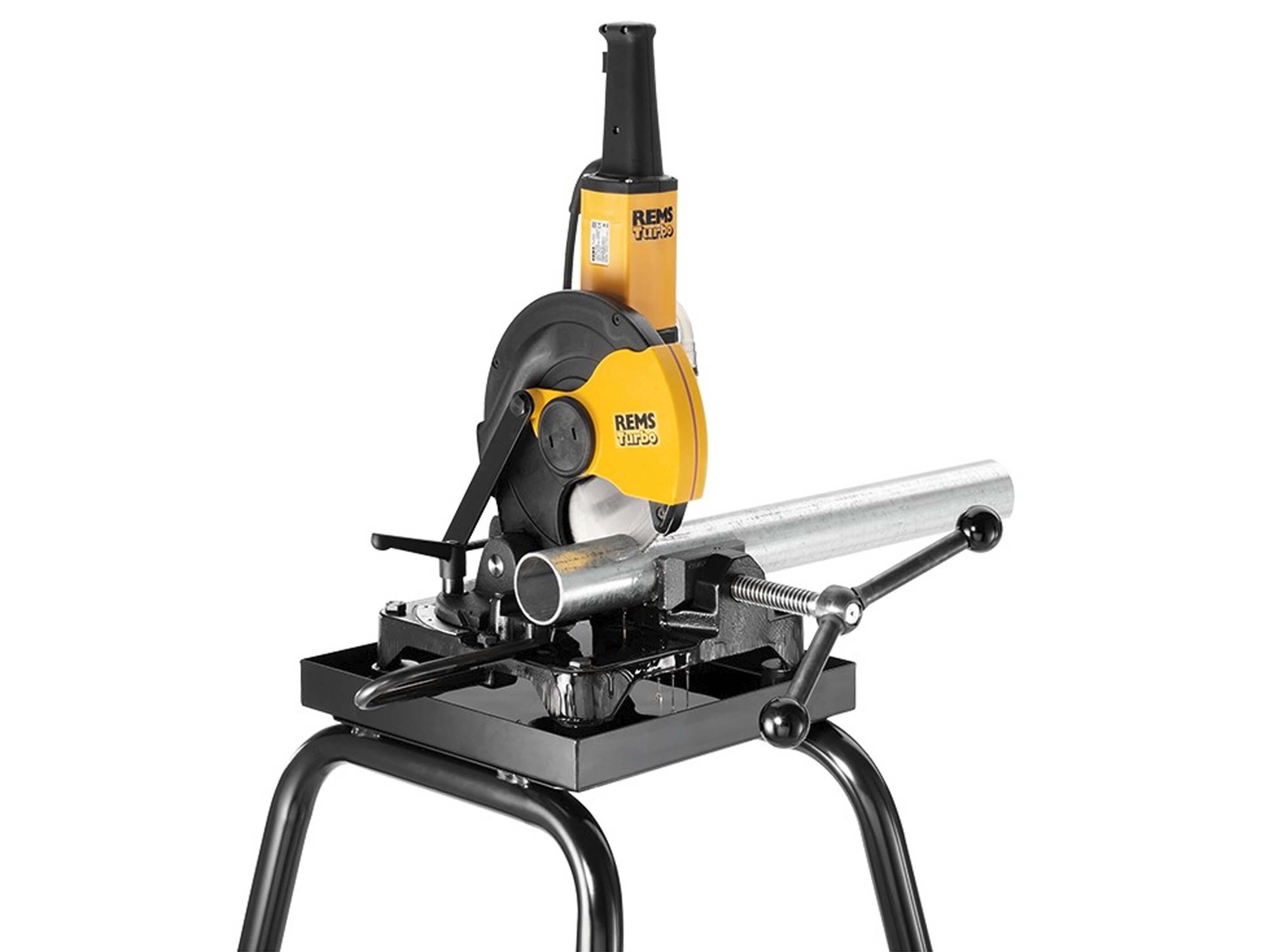 Taiere tevi - REMS Turbo K SuperPack Fierastrau circular 1200W, 230V + disc taiere metal 225mm + suport tăiere 849X02