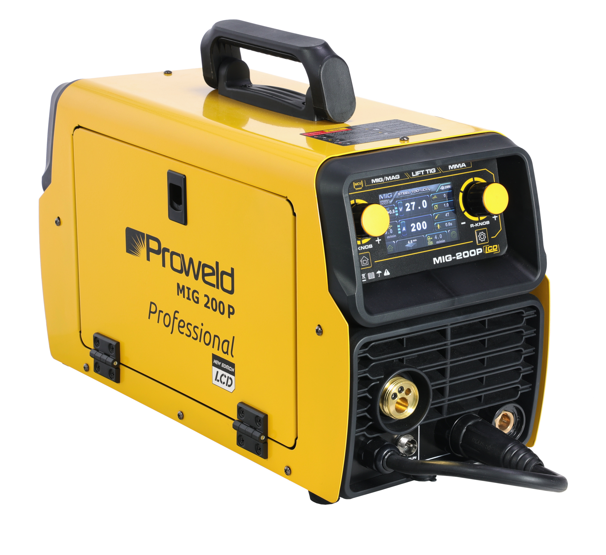Sudare mig/mag - ProWELD MIG 200P LCD Synergetic Pulse & Double Pulse, MIG/MAG, TIG, MMA, Oțel, Inox, Aluminiu, Fontă, 200A