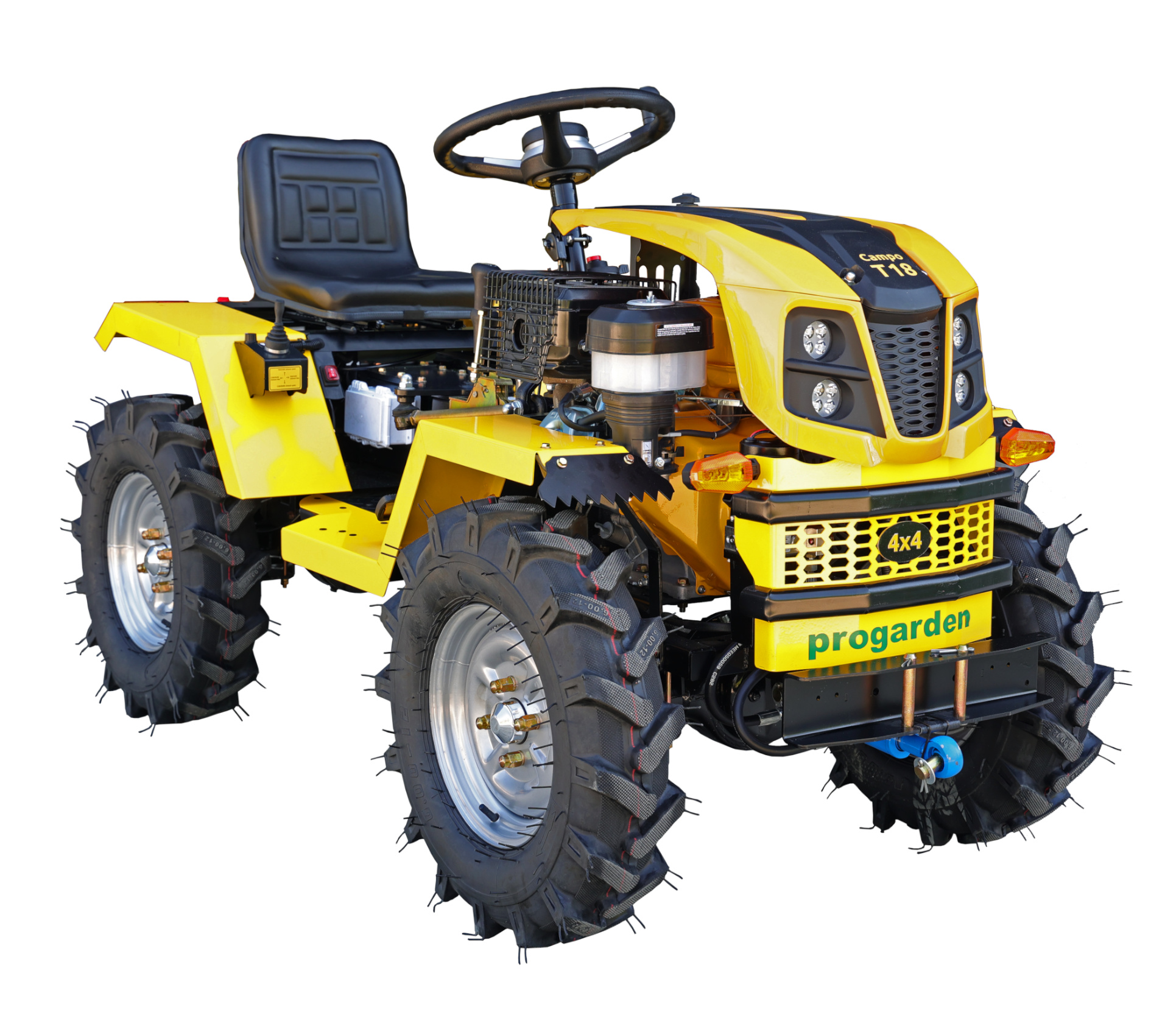 Minitractoare - ProGARDEN Campo T18 Minitractor V25.1 4x4, 18CP, benzina, hidraulica fata-spate, roti 6.00-12